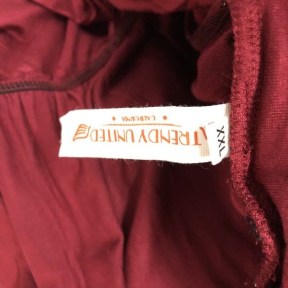 Trendy United 2XL Red High Waisted Ruched Skirt - Picture 3 of 5